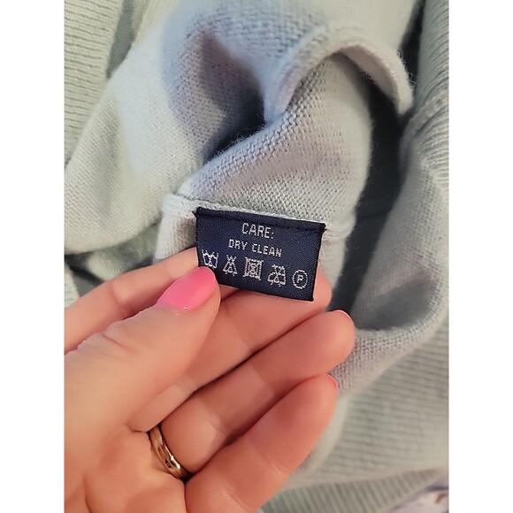 VTG Ralph Lauren Blue Label 100% Cashmere Cardigan Long Sleeve Blue Women's M - Picture 8 of 9